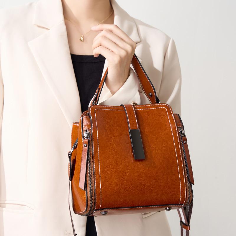 Geantă Crossbody pentru Femei din Piele Naturală Geantă de Mână Femei Capacitate Mare Stil Nou Versatilă Fashion Geantă de Umăr Unic Femei