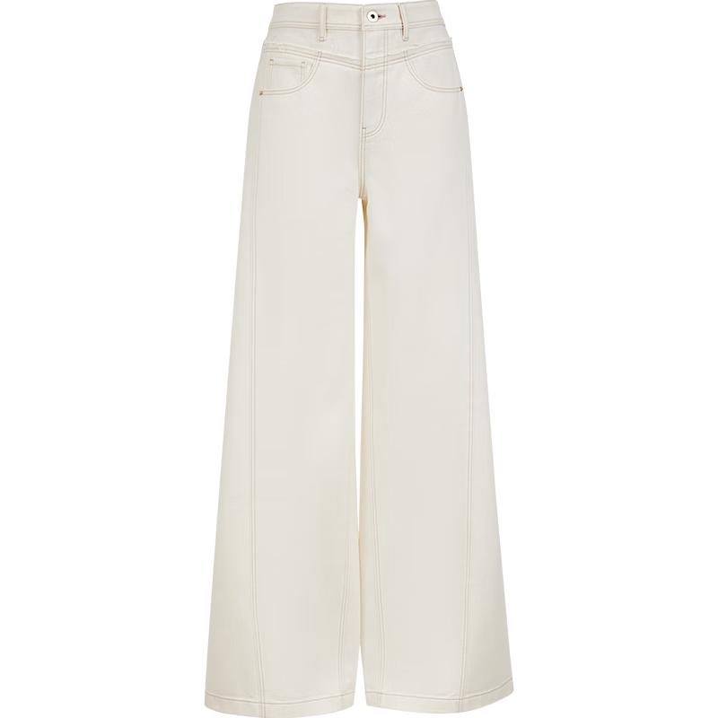 ONLY Women's Retro Washed Raw Edge High-Waist Wide-Leg Jeans