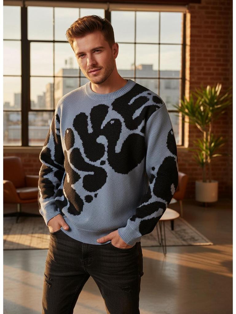 Retro dopisní trend pletený pulovr: Ležérní svetr v korejském stylu na podzim/zimu