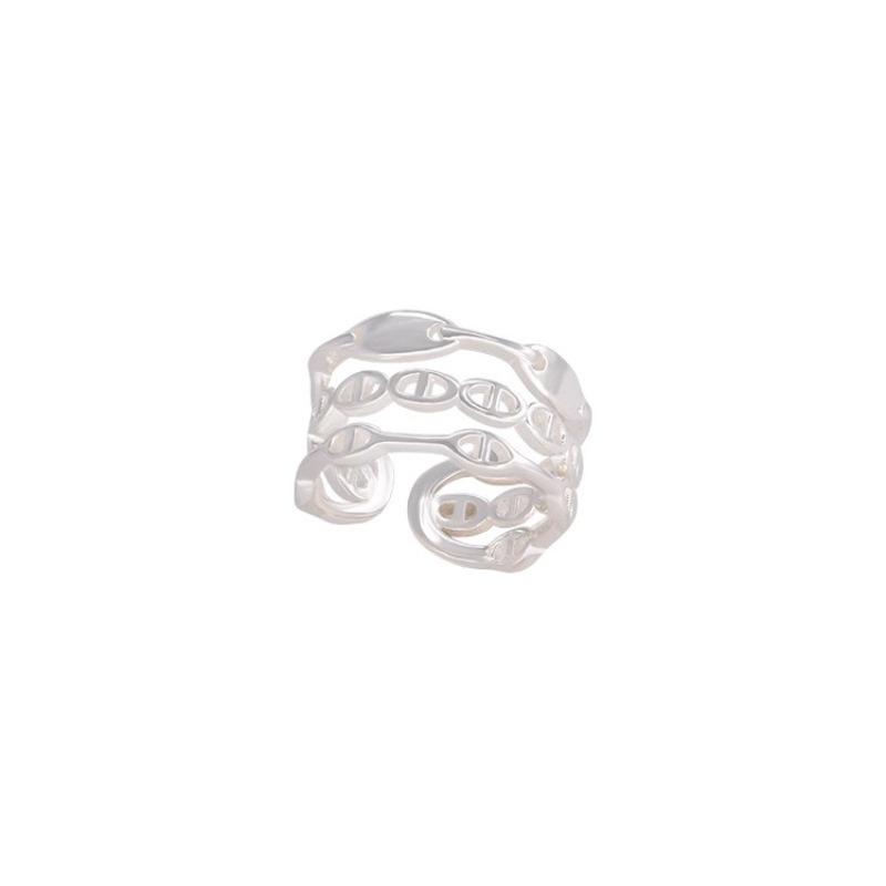 Unique Korean Style Three Layer Adjustable Open Pig Nose Ring For Women Fashionable Copper Jewelry