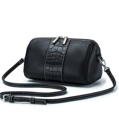 Leather Fashion Baotou Layer Cowhide Boston Women's Bag Shoulder Bag Small Bag Niche Trend Crossbody Bag