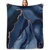 Luxurious Navy and Deep Blue and Rose Gold Shimmer Throw Blanket Lightweight Cozy Blanket for Bed Sofa