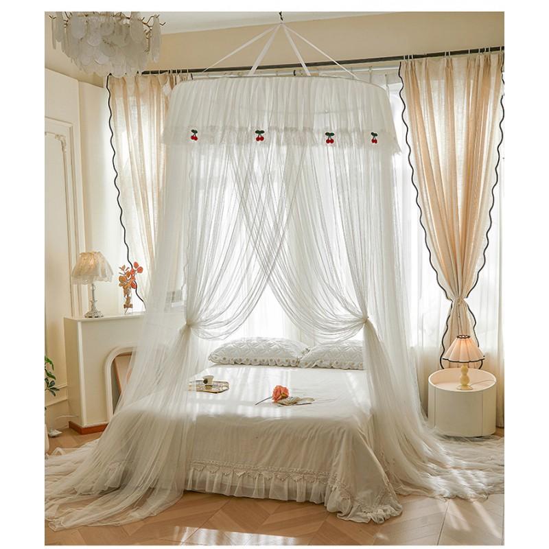 Elegant French-Inspired Dome Mosquito Net With Fine Mesh Foldable Hanging Canopy Bed No Installation Required