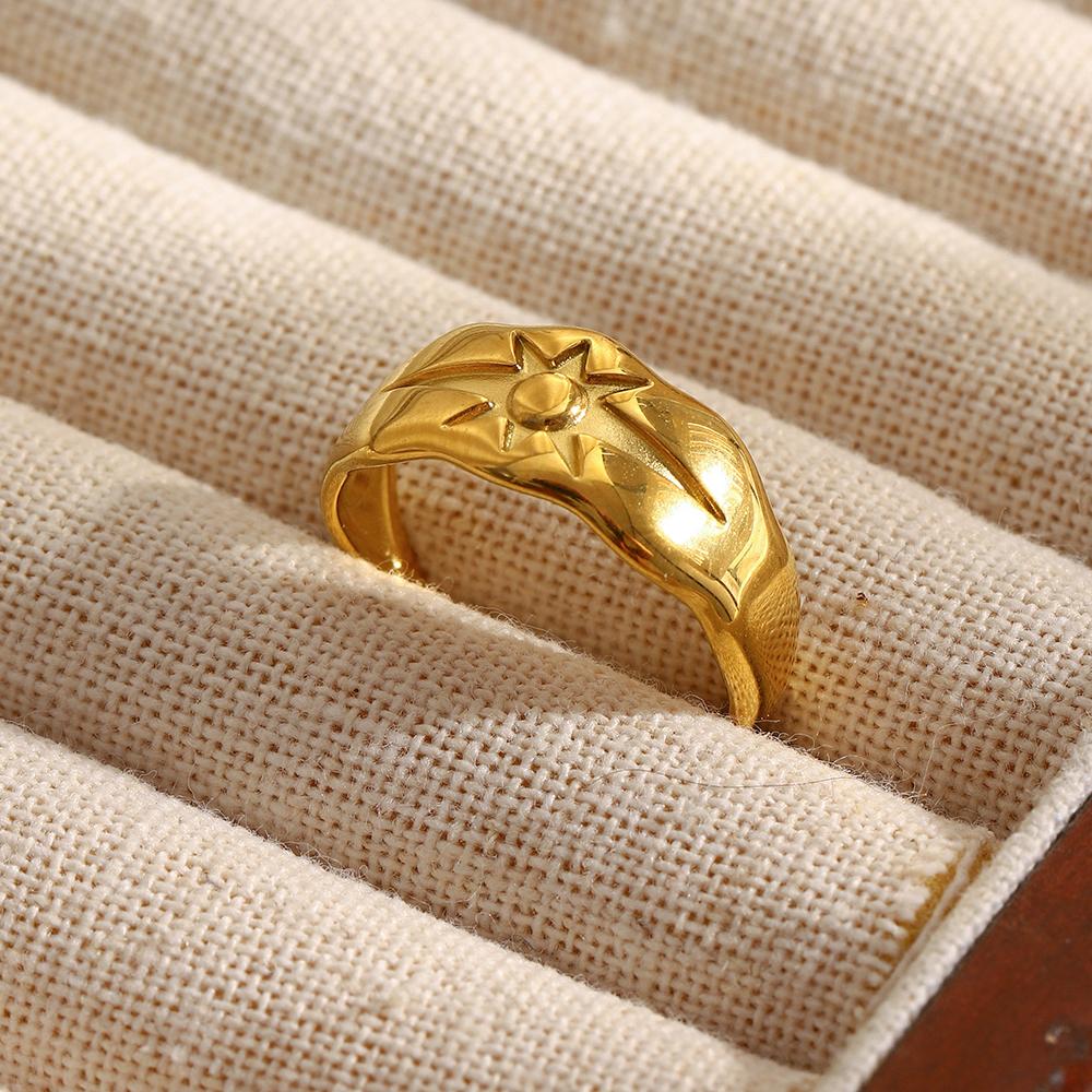 MamacitaSlay 316L Stainless Steel Octagonal Star Open Ring Party Waterproof Jewelry Women's Unique Cool Ring High Quality Gift