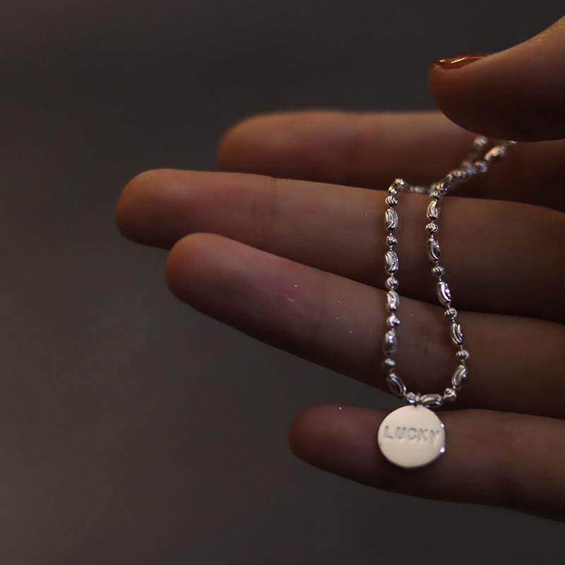 ANENJERY Round Coin Bracelet for Women Matting Lucky Bead Chain Bracelet Shiny Summer Jewelry New