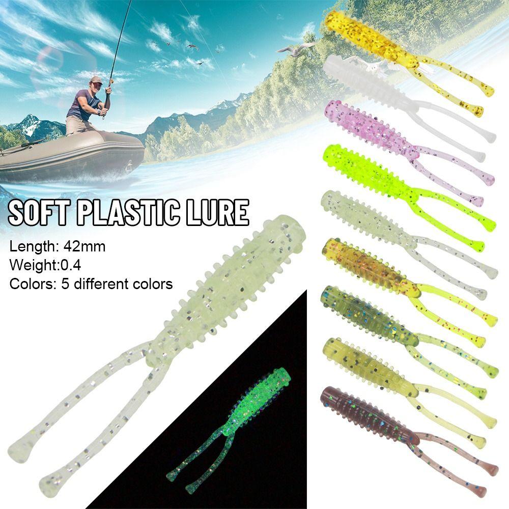 

Искусственная приманка с двойным хвостом для плавания, 4,2 см/0,4 г, мягкая пластиковая приманка, большая рыболовная приманка для червей, личинка капуцина