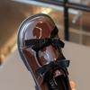 Belted Single Shoes for Girls for Performances, Small Leather Shoes