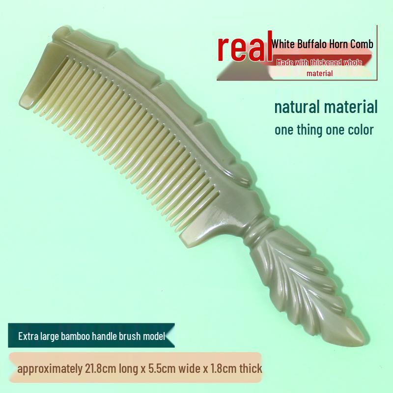Thickened Premium Engraved White Buffalo Horn Comb - Multiple Styles Available