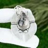 Natural Black Rutile Gemstone Pendant 925 Sterling Silver Jewelry For Women
