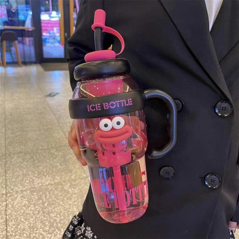 1300ML Sports Water Bottle Cute Aesthetic Large Capacity Water Cup for Women Summer Home Outdoor Portable Straw Cup Summer Big Belly Cup