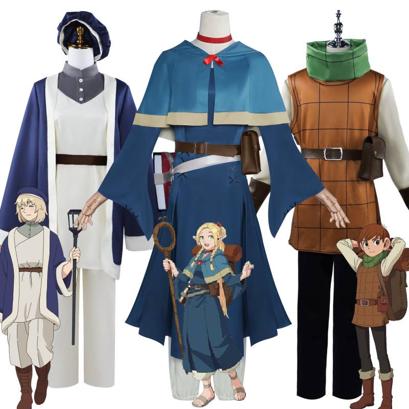 In Delicious Dungeon Marcille Donato Chilchuck Tims Falin Touden Cosplay Set