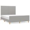 VidaXL Bed Frame with Headboard Light Grey 140x190 Cm Fabric 3124887