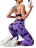 Women's High Waisted Tie Dye Yoga Pants - High Elasticity Tight Fitting Hip Lifting Design, Fitness and Sports Tight Pants.