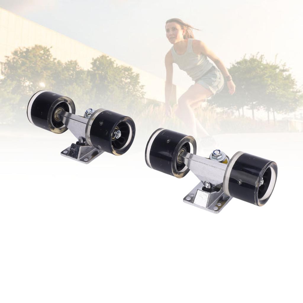 1 Pair   Trucks and Wheels PU Longboard 3.2 Inch Trucks Wheels Combo Set for Cruiser Aluminum Alloy 55x45mm