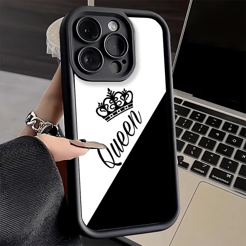 Phone Case for iPhone 17 Air 16E 15 16 Pro Max Queen King Couple Theme Cover 14 Plus 13 12 Mini Soft Shell Silicone Fundas