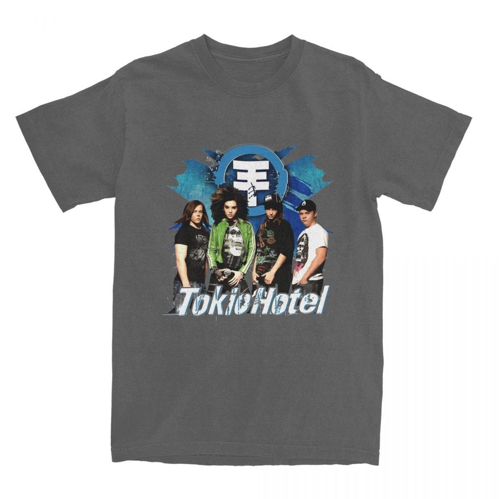 Man TShirt Tokio Hotel TShirts Leisure German Music Band Summer Tee Shirt Vintage Pattern Cotton Tops Plus Size 6XL
