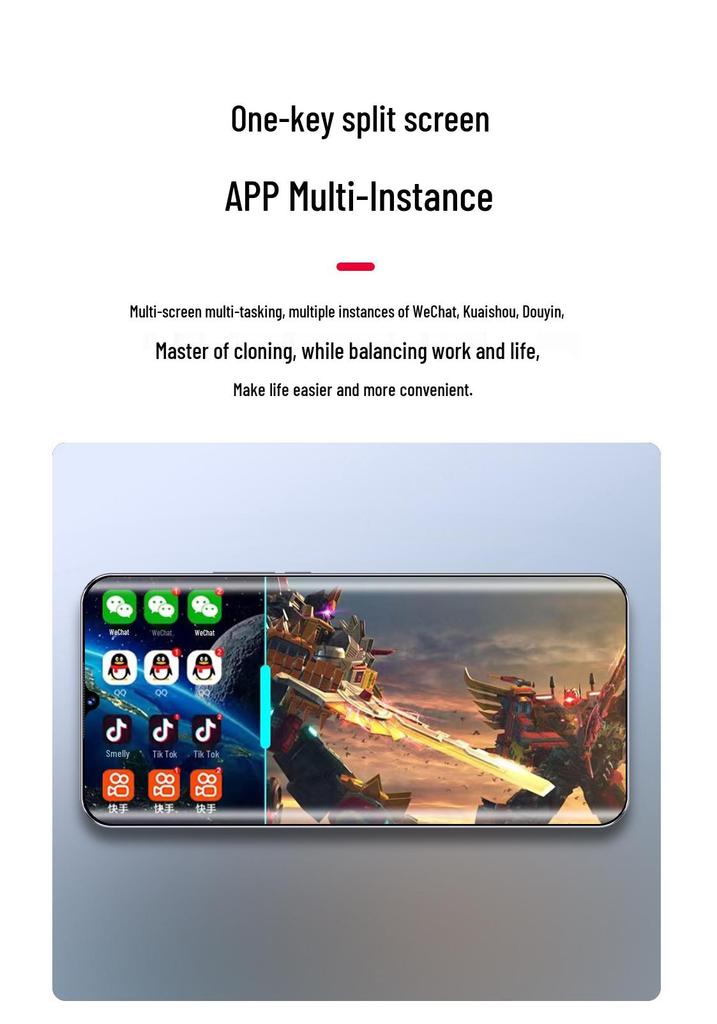 2026 7.9-inch Quad-Curved Screen Smartphone with AI Face Recognition, 256GB Storage, and 8-Core Processor.