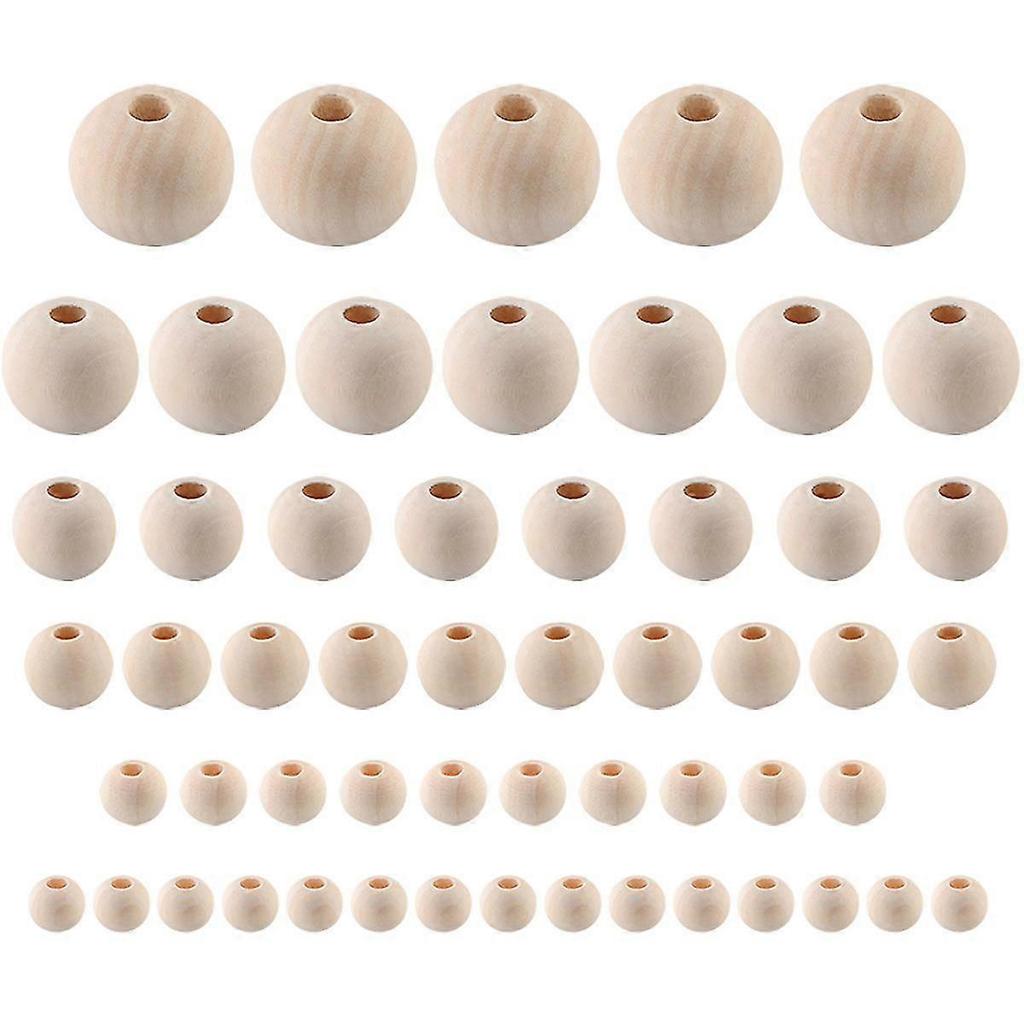 1105pcs Wooden Beads 20mm 16mm 12mm 10mm 8mm 6mm, Wooden Beads