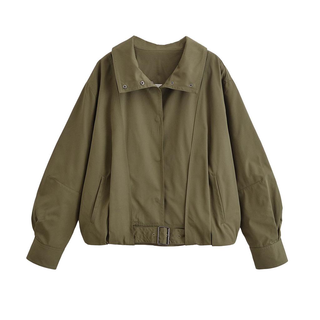 Ladies' Fashionable Short Sleeved Button Up Jacket Jacket