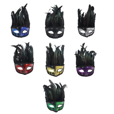 Feathered Mask Halloween Mask Masquerade Decoration Mask Feathered Cosplay Mask Half Face Mask for Men Women