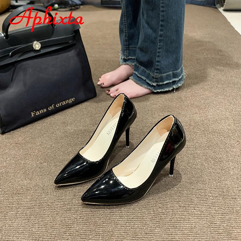 Aphixta 2024 Fluorescent Green Multi-coloured 10cm Super High Stiletto Heels Pumps Women Shoes Pointed Toe Party Big Size 49 50