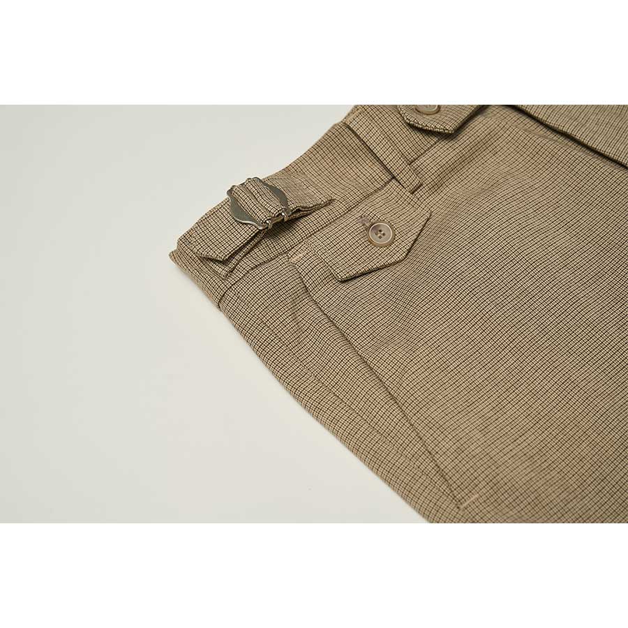 BLACKBROWN Side Adjust Window Pane Check Pants [Brown]