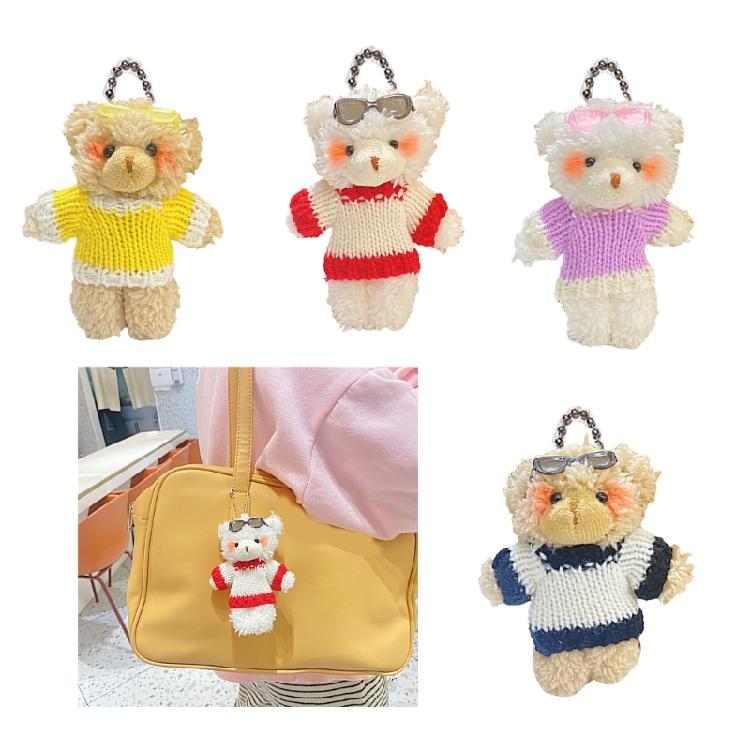 Plush Bear Shape Keychains Pendant Bag Pendant Cute Backpack Pendant Plush Dolls