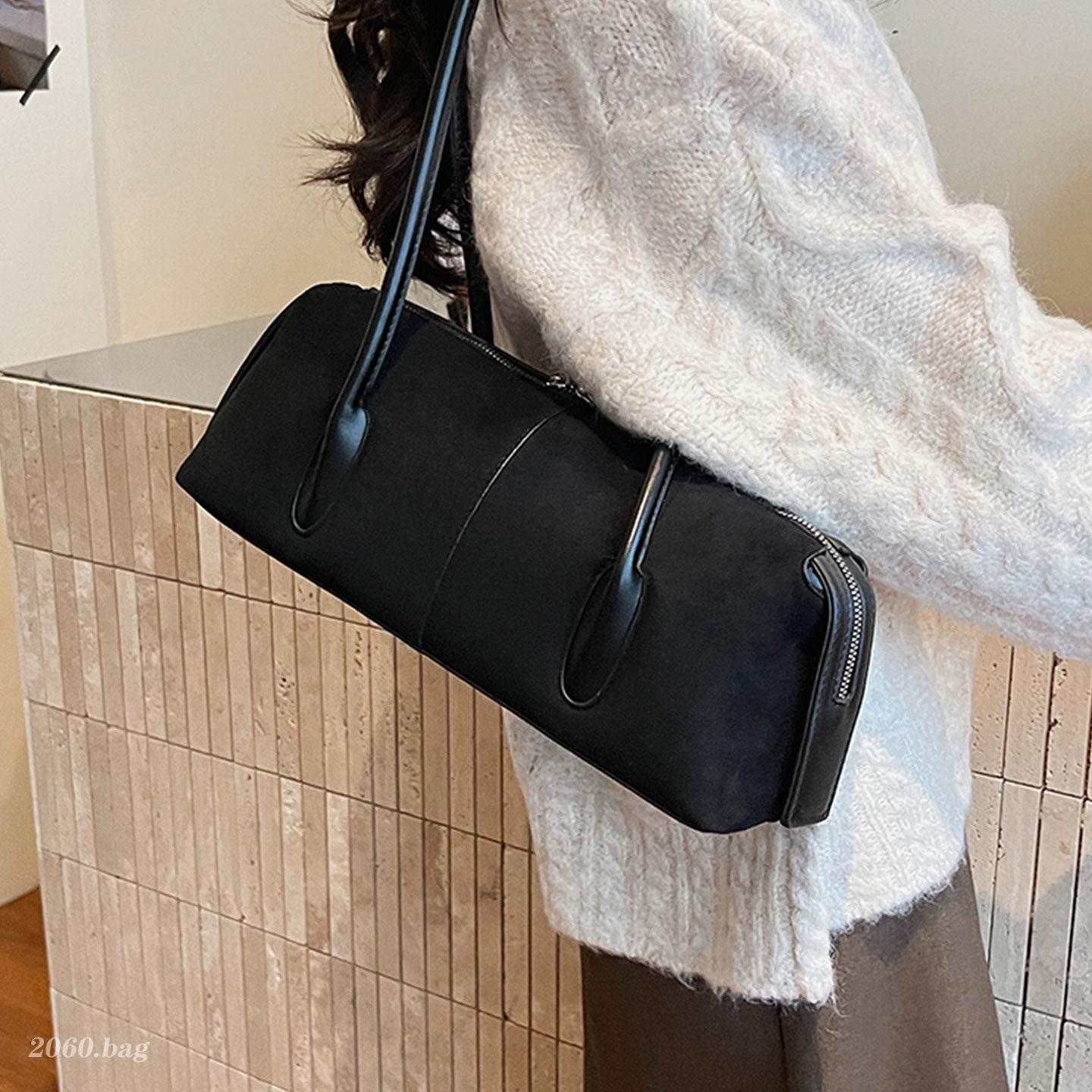 

Elegant Women s Green One Shoulder Bag Autumn Winter New Suede Underarm Bags Temperament Versatile Ladies Party Handbag (30cm<Max Length<50cm) чёрный