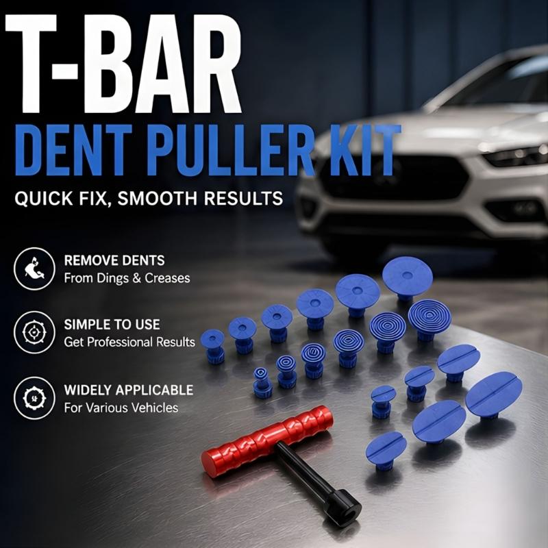Manual Body Blemish Repair Kit for Small Vehicle Areas, Side Handle Puller with 18 Mixed Pull Heads for Auto Exterior Use At Home Care