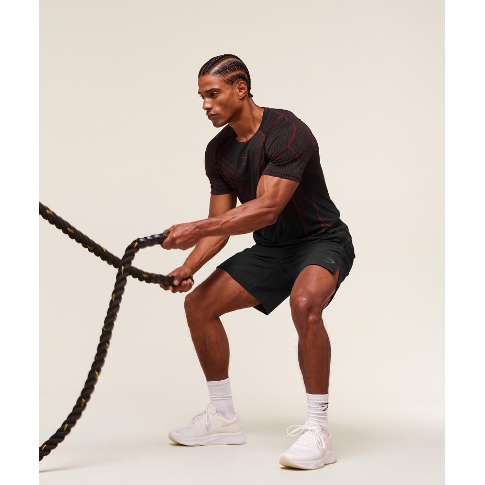 Gymshark Apex Seamless T shirT Black Carmine Red A2b3s Bb4j