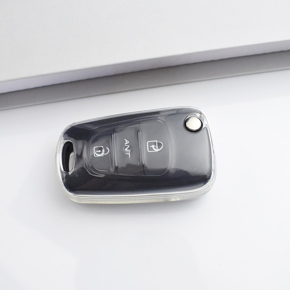 

Shell For Hyundai i20 i30 ix25 ix35 Solaris For KIA Rio K2 K3 K5 Ceed Cerato Sportage Soul Transparent TPU Flip Folding Car Key Case Cover прозорий