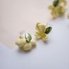 Elegant Zircon Flower and Pearl Stud Earrings - High-End Niche Design
