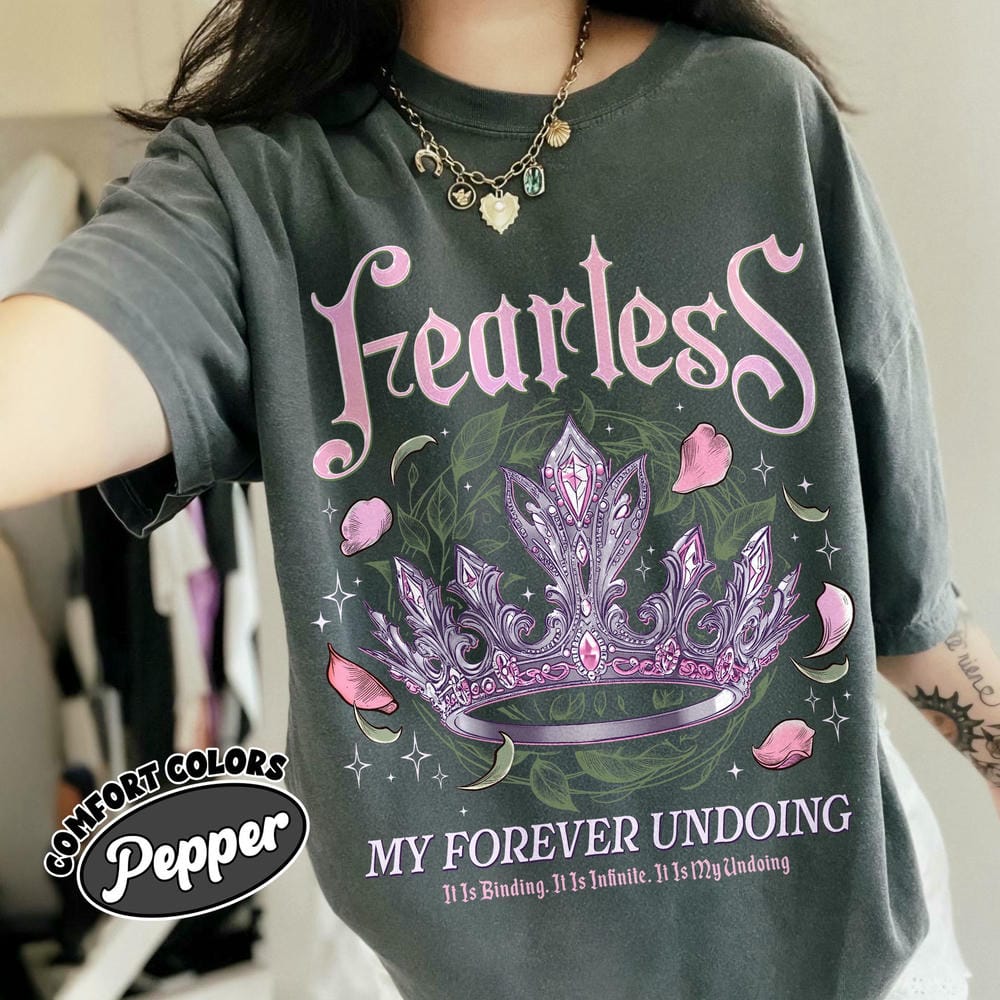 Dámské ležérní nebojácné knižní pohodlné unisex tričko inspirované Lauren Roberts Fantasy Powerless Book Vtipné outfitové tričko Streetwear