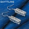 Luxury 925 Sterling Silver Exquisite Geometric Earrings for Women Fashionable Wedding Gift Jewelry Accessories
