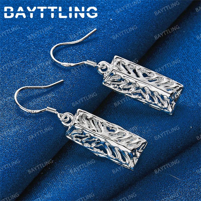 Luxury 925 Sterling Silver Exquisite Geometric Earrings for Women Fashionable Wedding Gift Jewelry Accessories