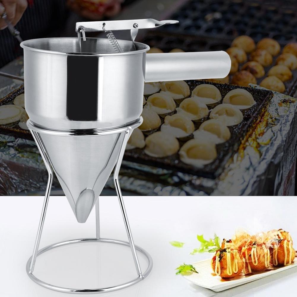 Stainless Steel Funnel Kitchen Cooking Octopus Ball Maiking Funnel with Bracket