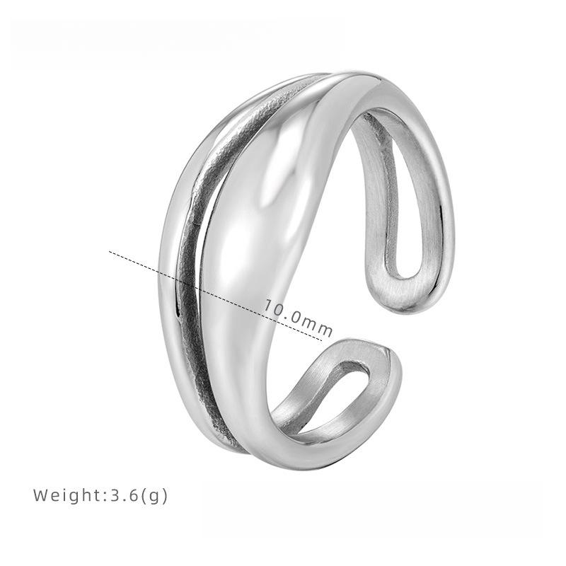 

Персонализированное Двухслойное Неправильное Кольцо Простой Дизайн Модное Кольцо Ювелирное Изделие, Подарок на День Рождения Праздничный Подарок 9