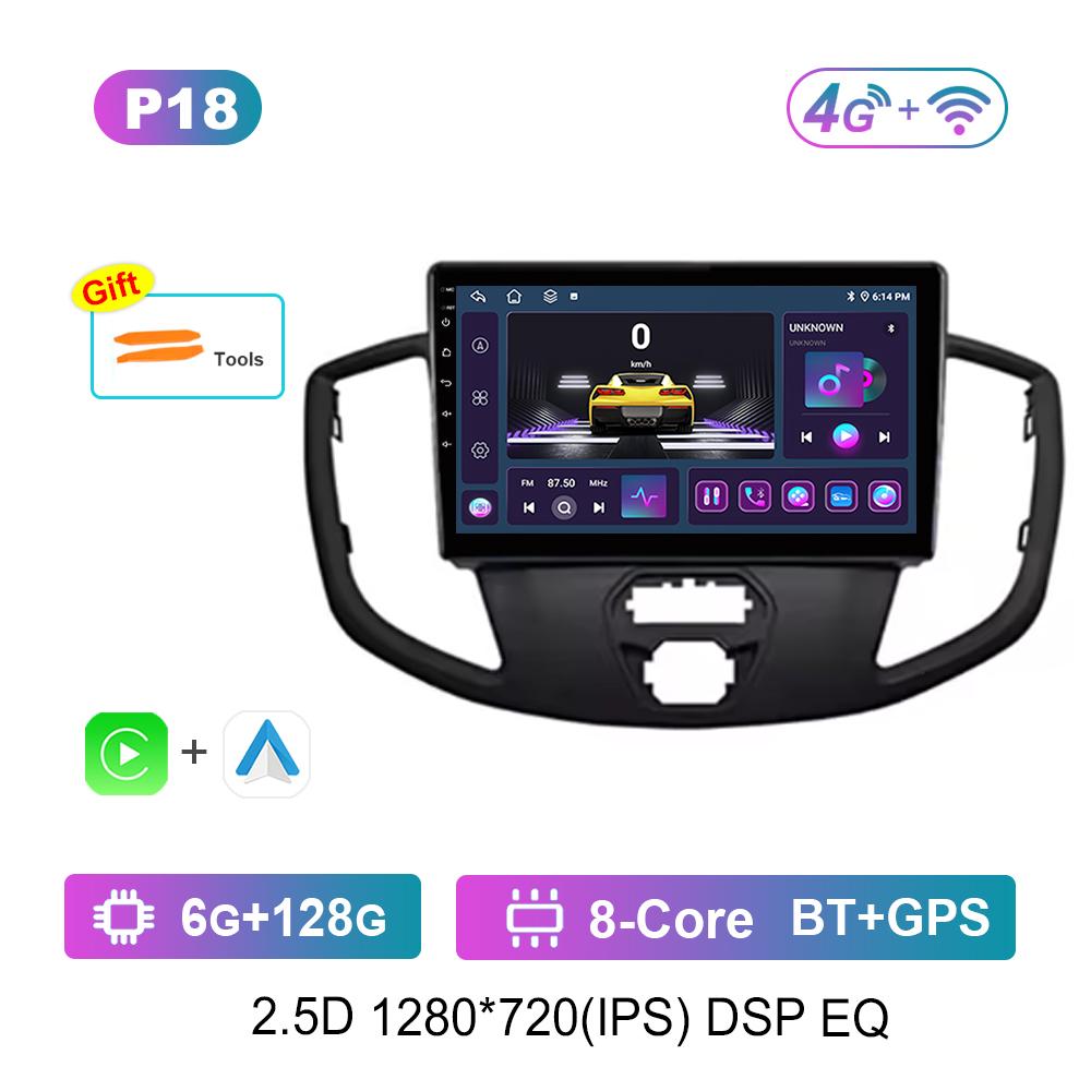 GPS Navigation Android Intelligent System for Ford Transit 2015 Car Radio Multimedia Player WiFi HD Touch Screen 4G Head Unit