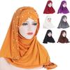 Fashion Women Headscarf Round Beads Faux Pearl Headwear Scarf Wrap for Daily Life