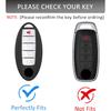 for Nissan Heavy Key Fob Cover with Keychain Zinc Alloy Metal Key Fob Case Compatible with Altima Armada Maxima Murano Sentra Rogue Pathfinder (Round