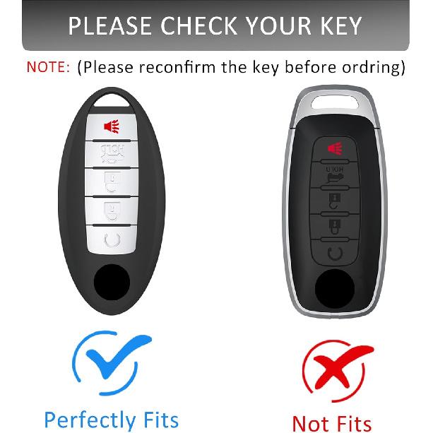 for Nissan Heavy Key Fob Cover with Keychain Zinc Alloy Metal Key Fob Case Compatible with Altima Armada Maxima Murano Sentra Rogue Pathfinder (Round