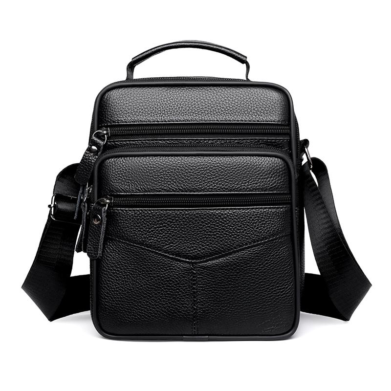 Men's Business Casual Messenger Bag – Leather Shoulder Sling with Retro Design for Daily Carry