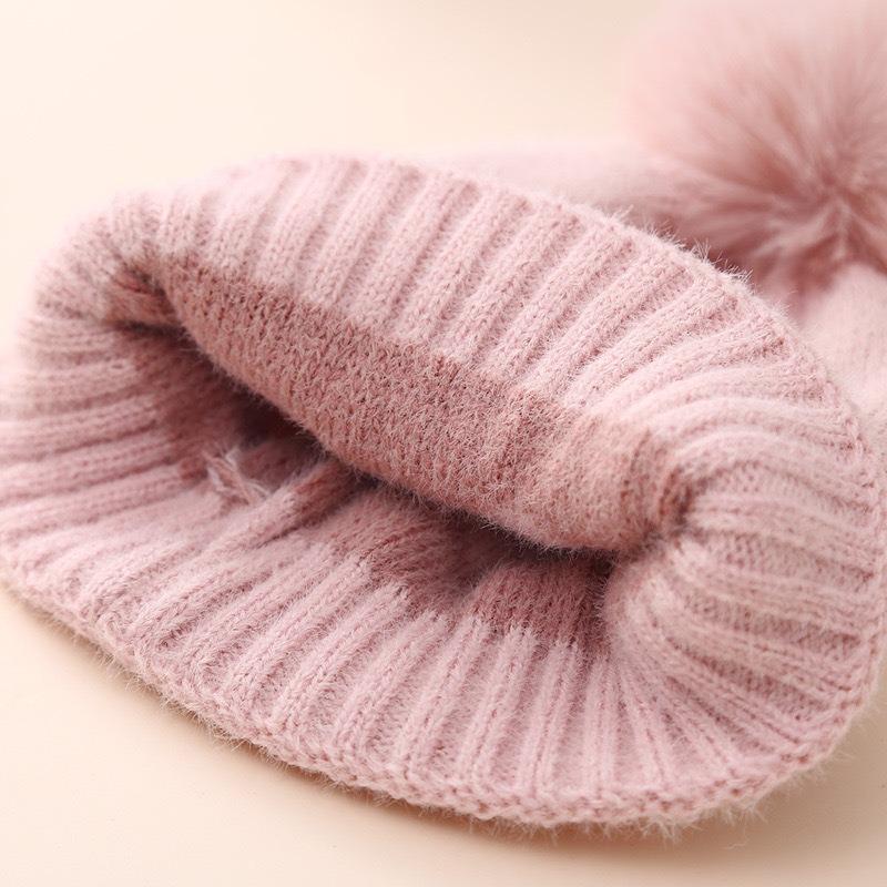 New Winter Baby Hat Double-layer Thickened Jacquard Love Knitted Hat 0-December Newborn Wool Hat