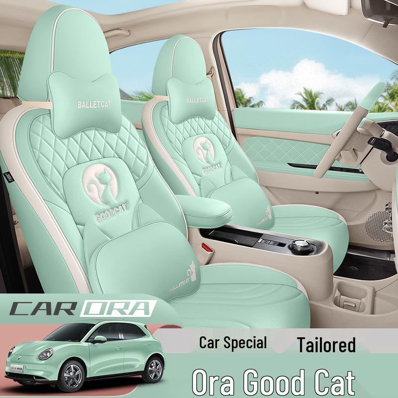 ORA Good Cat GT Cartoon Seat Cover - Full Wrap, Four Seasons Use, Cute Design, 2022 Model.