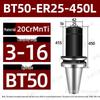 BT50-ER Collet Chuck Holder: Carburized & Blackened with ER Spring for CNC Machining