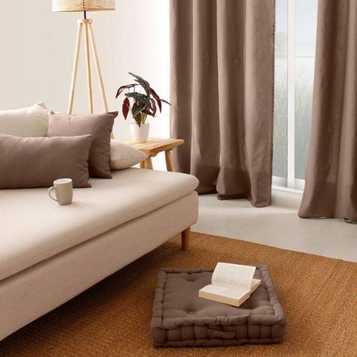 Coussin de sol uni 50 x 50 cm Panama taupe