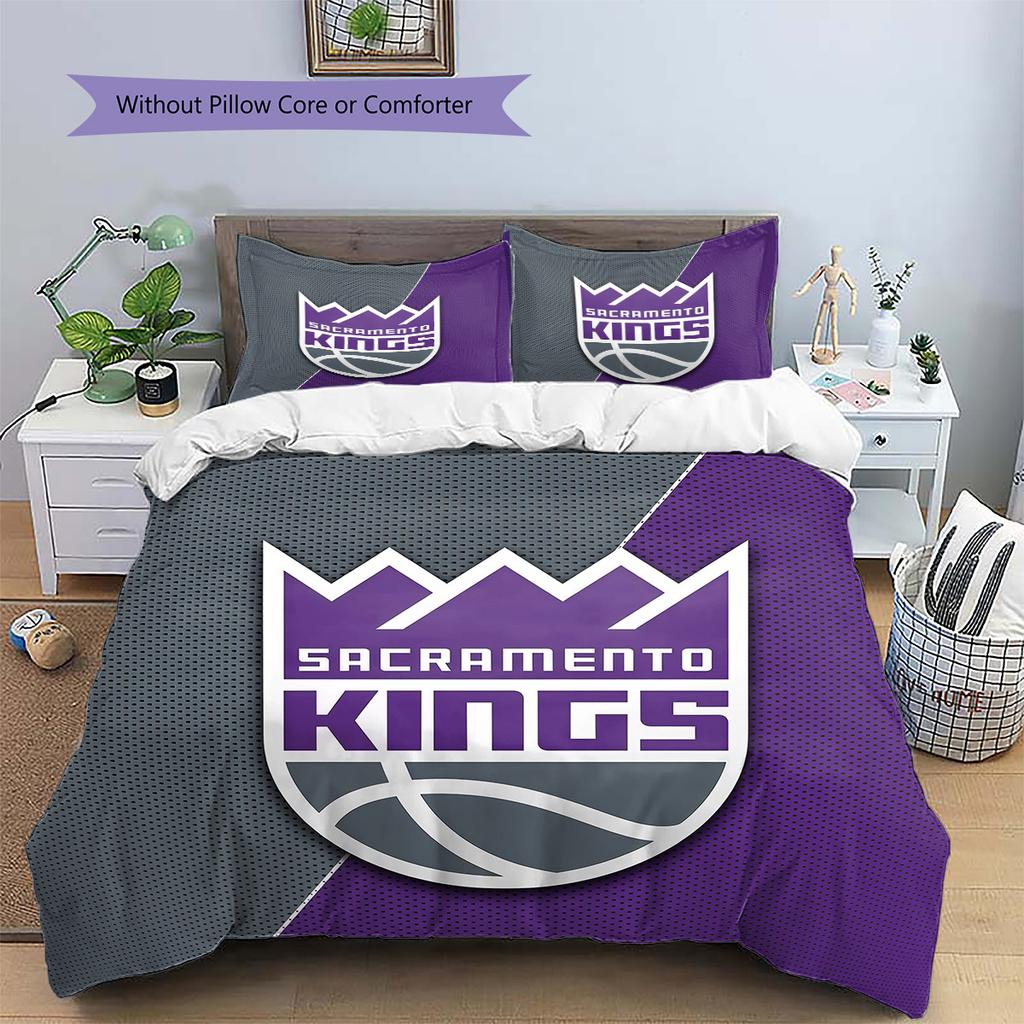 Sacramento Kings Pattern Bedding Quilt Set Home Decoration Gift (1 * duvet cover + 2 * pillowcase without core)