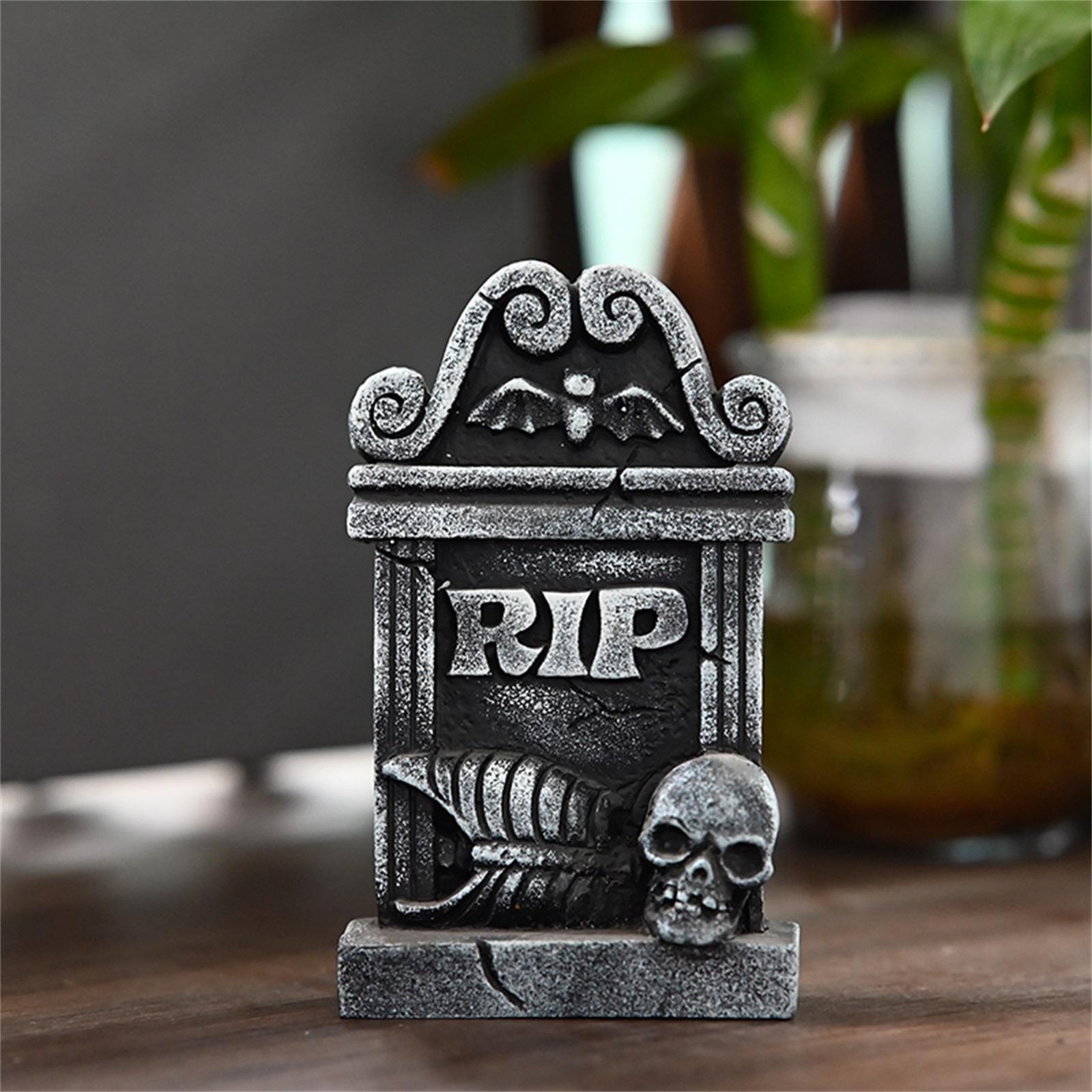

RIP Tombstone Room Script Killing Haunted House Horror Outdoor Scene Layout Decoration Resin Tombstone Ornaments One Size