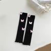 Womens Girls Ballet Style Ribbed Knit Stretch Leg Warmer Japanese Aesthetic Sweet 3D Butterfly Leg Cover Footless Socks