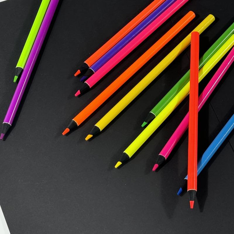 12 Color and 24 color fluorescent colored pencils